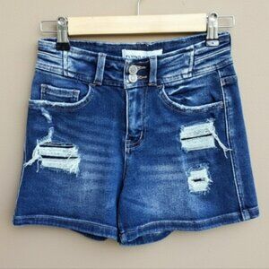 Flying Monkey Dark Wash Distressed Denim Shorts - Size 24